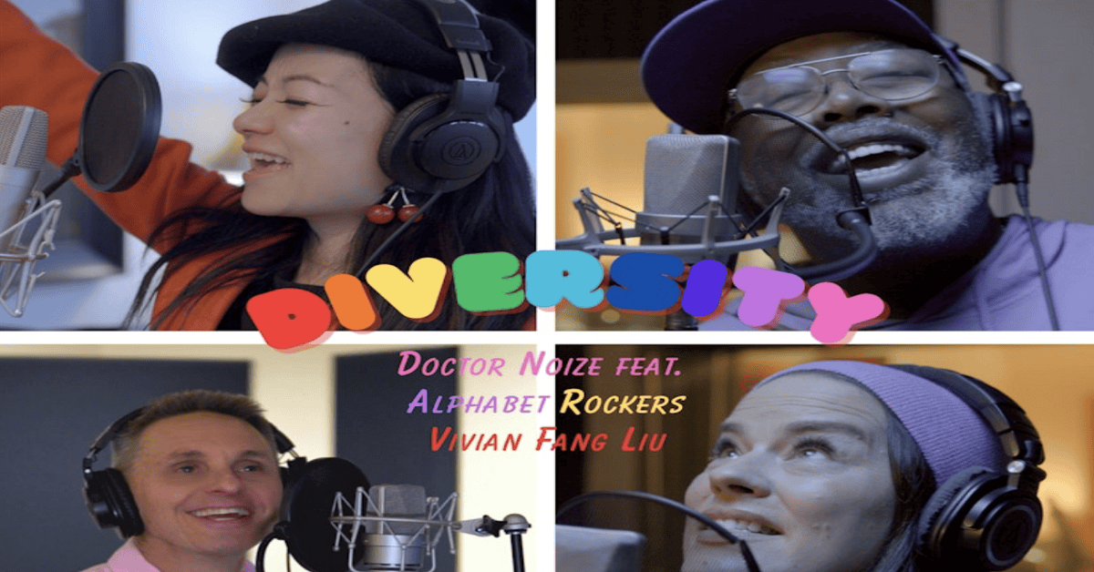 Doctor Noize team up with Alphabet Rockers and Vivian Fung Liu on a brand new Children's Music-genre song titled ‘Diversity.’