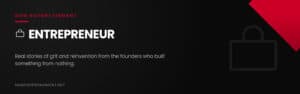 Now Entertainment Entrepreneur category banner with briefcase icon