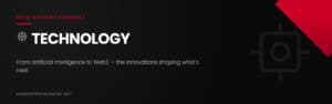 Now Entertainment Technology category banner with tech/focus icon